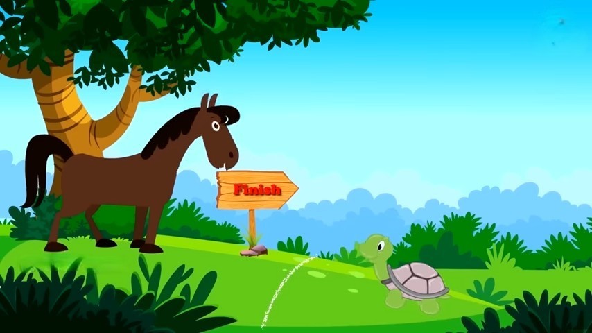 The Hare and The Turtle Story - Story Brinjal